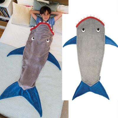 China Minky Blanket Throw Flannel Fleece Sleeping Bag Child Shark Anti-pilling Blanket for sale