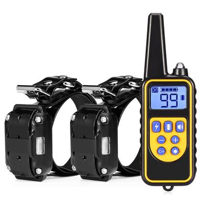 China Durable 800m Smart Rechargeable LCD Shock Electronic Waterproof Outdoor No Bark Collar Dog Training Collar for sale