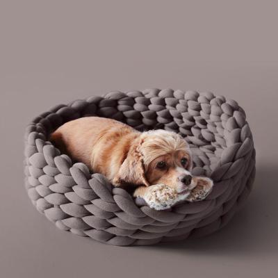 China Amazon Selling Cama Perro Cotton Warm Breathable High Quality Washable Funny Luxury Hand Filled Designer Made Cat Dog Pet Bed for sale