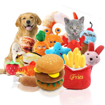 China Wholesale Viable Multiple Plush Pet Toy Cute Cartoon Dog Teething Toy Pet Squeaky Toy For Puppies for sale