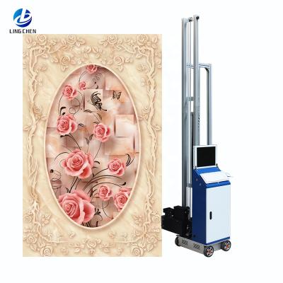 China ECO 3D Advertising Background Wall Printing Machinery Wheel Indoor Stereo Vertical Wall Mounted Inkjet Printer for sale