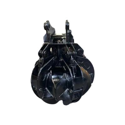 China Dirt heavy duty metal Hydraulic scrap excavator grab grapple orange peel grapple Lotus Shape Grab For Excavator for sale