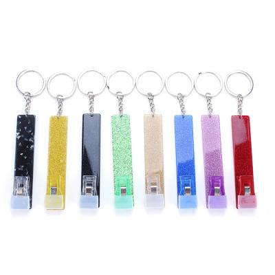 China Hot Custom Colored Acrylic Material ATM Grabber Eco-Friendly Selling Logo Card ATM Key Chain Acrylic Puller For Long Nails Credit Card Grabber for sale