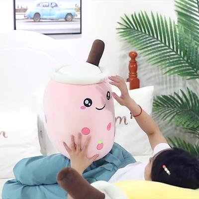 China Plush IN cup 24cm 35cm 50cm 70cm cute pearl stuffed kawaii wholesale CURRENT plush toy shape Toy Bubble Cartoon Milk Tea Boba plush toy for sale