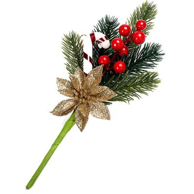 China Artificial Flower Head Flower Stems Christmas Ornaments Fruit Realistic Multicolor Home Decoration Pine Needles Small Creative Accessories for sale