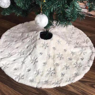 China Santa Claus Party DIY Decorations Merry Christmas Tree Ornament Mat Cover Christmas Snow Plush Christmas Tree Skirt Base 80/122cm for sale