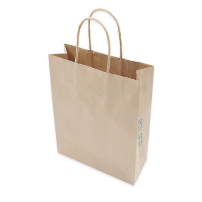 China Recyclable Wholesale Paper Food Clothing Bag, Kraft Paper Shopping Bag, Brown Paper Bags With Custom Logo for sale