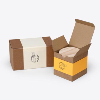 China Recycled Materials Custom Printed Kraft Paper Rectangle Honey Jam Glass Jar Packing Boxes With Sleeve Box Packaging for sale