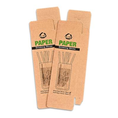 China Recycled Materials Kraft Paper Box Pencil Box Paper Box Drinking Straw Recyclable Packing Box for sale