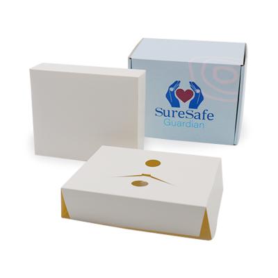 China Recycled Materials Logo Printed Custom White Corrugated Ad Cardboard Folding Gift Box for sale