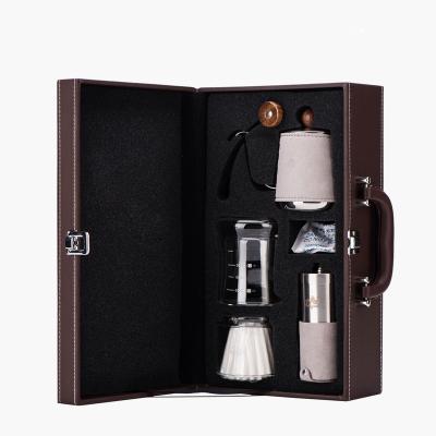 China New Design Traditional Travel Drip Coffee Tool Kit Pour Over Coffee Maker Set With Bag for sale