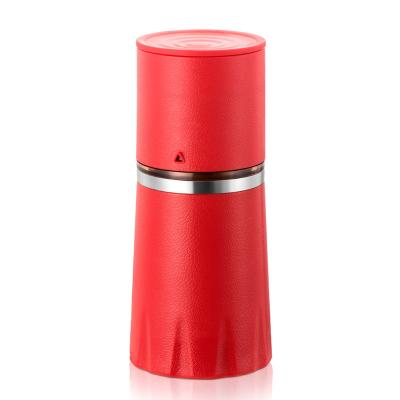 China 2022 New Car Travel Portable Stainless Steel Red Insulated Coffee Mug With Adjustable Coffee Grinder for sale