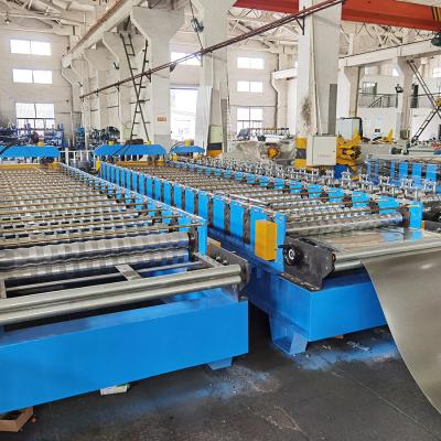 中国 3phase Double Layer Roof Sheet Roll Forming Machine 5000kg 屋根のシートとロールを形作る3段階の機械 5000kg 販売のため