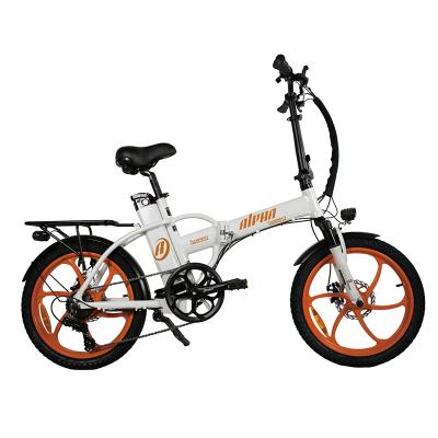 China Aluminum Alloy Jager Bikes 20 Inch Alpha Speed ​​E-Bike All Wheel Rim 48V/10AH Battery Portable Folding Electric Bike Foldable Bicycle for sale