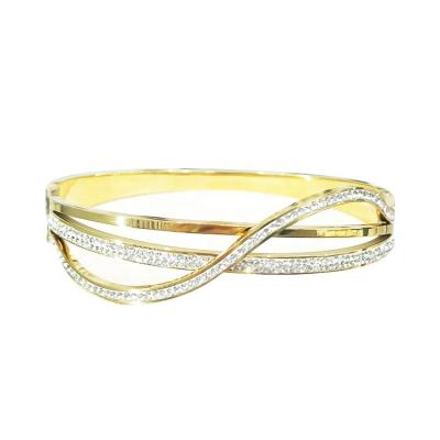 China FASHIONABLE Jewelry and Accessories Wholesale Custom Bangle 18K Stainless Steel Gold Plated Bangle Bracelet for sale