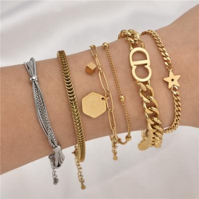 China FASHIONABLE Multilayer Beaded Jewelry Accessories Ladies Stainless Steel Bracelets Jewelry Charms For Bracelets for sale