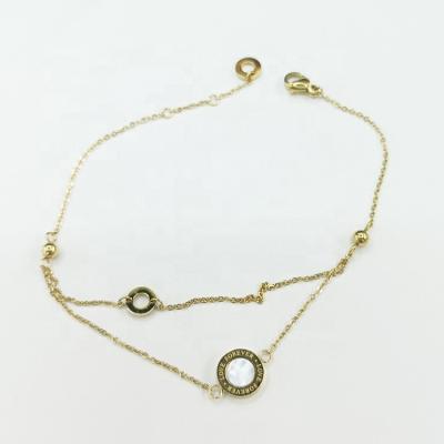 China FASHIONABLE custom anklet chain stainless steel jewelry unique double layer anklet chain for women foot jewelry for sale