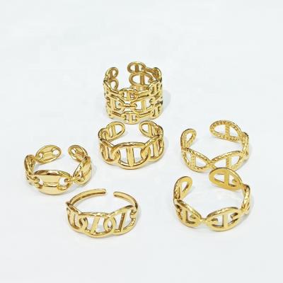 China China Wholesale FASHIONABLE Jewelry Ring Pig Nose Shape Womens Stainless Steel Adjustable Openable Luxury Rings for sale