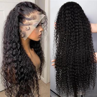 China Deep Wave 40 Inch 360 Lace Band Transparent Wigs For Color Women Wig Full Lace Brazilian Deep Wave 13x4 Lace Front Human Hair Wigs for sale