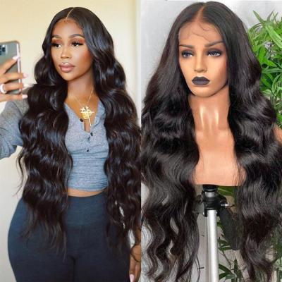 China Wholesale Glueless 100% Real Hair Silky Straight Lace Front Wigs 30 Inch Black 13x6 Hd Lace Frontal Wig Indian Hair Quality Wigs for sale