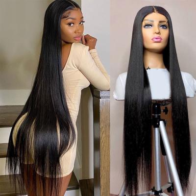 China Undetectable13x6 Lace Frontal Wig Natural Black Pre Plucked Lace Front Wigs 150 Density Virgin Swiss Hair Invisible Swiss Hair for sale