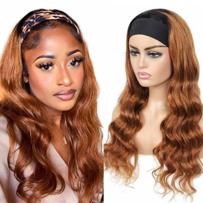 China Body Wave 1B 30 Wholesale Headband Wig 27 Burgundy Ombre Hair Color Virgin Hair Wigs Headband Glueless Braid Wigs High Quality for sale