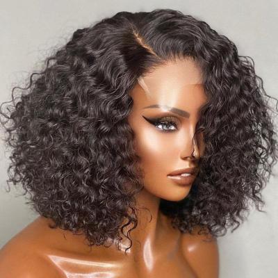 China Wholesale Cheap Human Hair Short Wigs Full Spring Curl Price Cuticle Hair Lace Front Wigs Bob Wig Curly Short Brazilian Raw Closure for sale