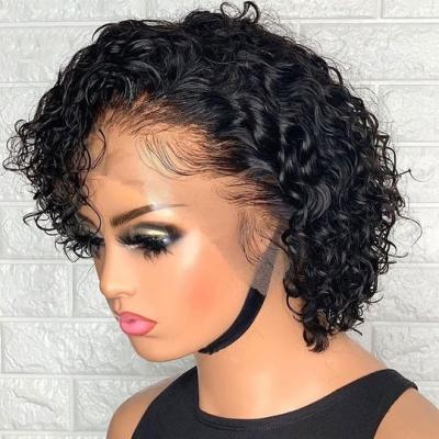 China Factory Price Hd Wholesale Brazilian Raw Lace Silky Straight Wave Short Lace Front Short Pixie Hair Bob Wigs For Black Women 14 Inch Hair for sale