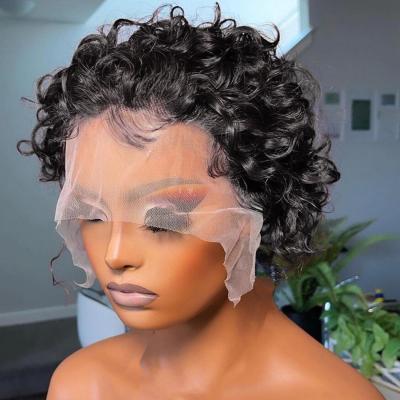 China Wholesale Human Hair Pixie Curl Wig High Quality 12a Virgin Lace Wigs Short Spring Curl Hair For Color Women 13x4 Pixie Wig With Baby Hair for sale