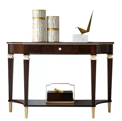 China Hallway console table living room table American luxury solid wood full cabinet (the other) adjustable modern brown color for sale