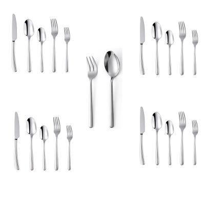 China Sustainable Home Restaurant Utilize 22 Pcs Serve Cutlery Set Mirror Polish Stainless Steel Cutlery Set for sale