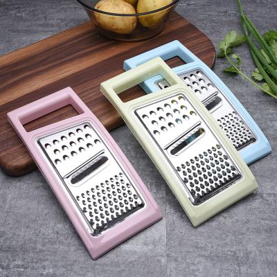 China Viable Kitchen Accessories 3 in 1 Vegetable Cassava Dish Coconut Cheese Potato Food Stainless Steel Grater Vegetable Grater for sale