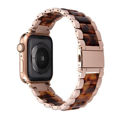 China Water Resistant Fashion Stainless Steel Resin Apple Watchband For Iwatch Strap Luxury High Quality Band For Apple Watch for sale