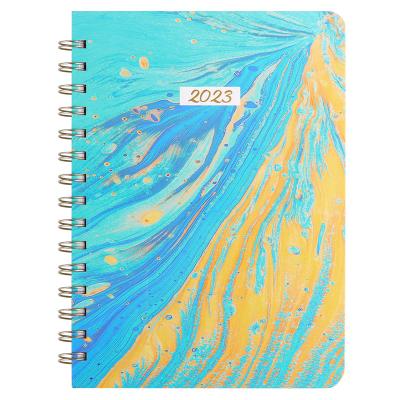 China Spiral Custom 2023 Day Private Label Daily Weekly Monthly Planner With Elastic Band for sale