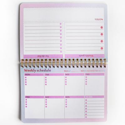 China A5 Spiral Binding Paper Cover Custom Printing Daily Weekly Planner for sale