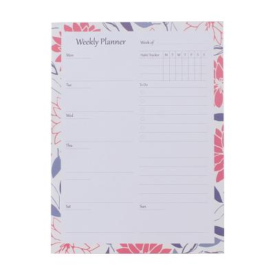 China Flower Custom Customizable Cover Undated Weekly Planner Notepad with To Do List for sale