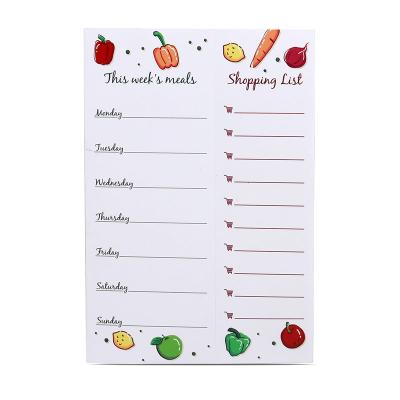 China Glue Teardrop Fridge Magnet Pad Meal Planner and Grocery List Shopping Notepad with Custom Logo for sale