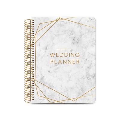 China Wedding Planner Marble Gold Spiral Binding Hardcover Paper Gift Undated Bridal Planner Bridal Planner for sale