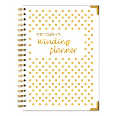 China Wholesale Spiral Planner Undated Organizer Spiral Bride Book Custom Printing Gold Floral Edition for sale