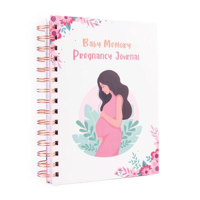 China Custom Printed Spiral Pink Pregnancy Baby Diary Planner for Expecting Moms for sale