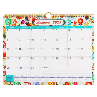 China Wall Calendar 2023 Large Schedule Wall Calendar Spiral Monthly Planning Calendars for sale