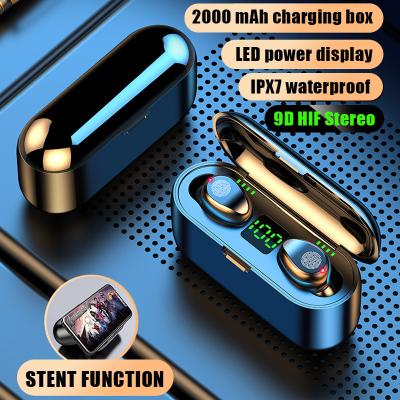 China In-Ear In Stock 2000 Mah Bt V5.1 Headphone 9D Digital Display Waterproof Headset Wireless Earbuds Stereo for sale