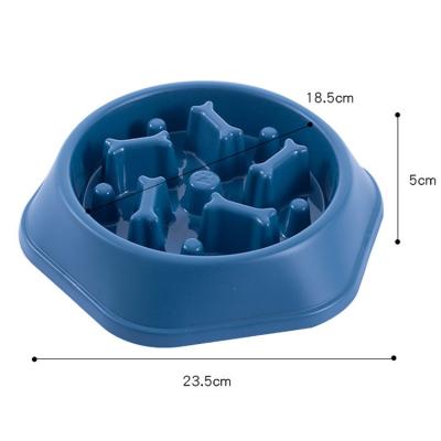 China All-season Non-automatic Non-slip Anti-clogging Dog Pet Slow Food Plastic Feeder Bowl for sale