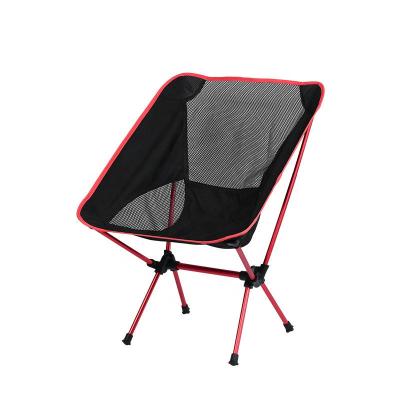 China Modern blue steel backpack folding portable lightweight camping fishing outdoor beach chair with storage pocket for sale