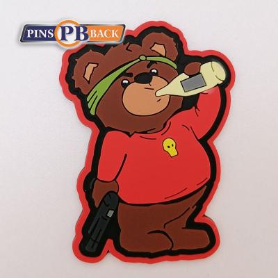 China Custom Rubber Embossed 3D Soft Hat 3D PVC Rubber Patch for sale