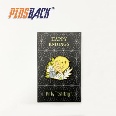 China Custom Europe Cartoon Hard Enamel Pin With Backing Pin Hard Plating Antique Enamel Card Zinc Alloy Enamel Badge Clown With Back Cards for sale