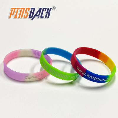 China Factory Wholesale Daily Colorful Custom 3d PVC Wristband Custom Embossed Rubber Wristband With Letters Printing Wristband for sale