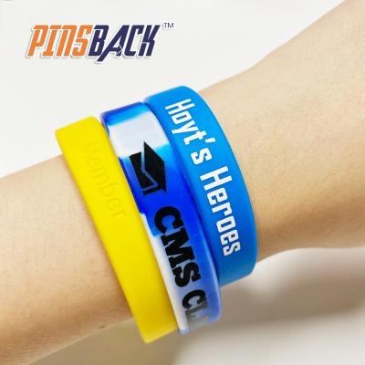 China Customized Wholesale Customized Casual Logo Rubber 3d PVC Wristband Good Quality Custom PVC Wristband With Letters Wristband for sale