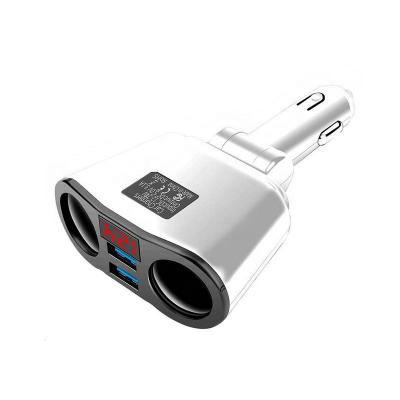 China Cell Phones LED Voltameter 5V3.1A Dual Cigarette Lighter USB Car Charger Multi 2 Way USB Car Charger For Mobile Phone for sale