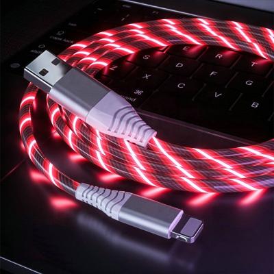 China Free Shipping Fast Data Transfer LED Light Up Colorful Glowing Charging USB Data Cable Extension Charging USB Cable For Apple Android Type-C for sale